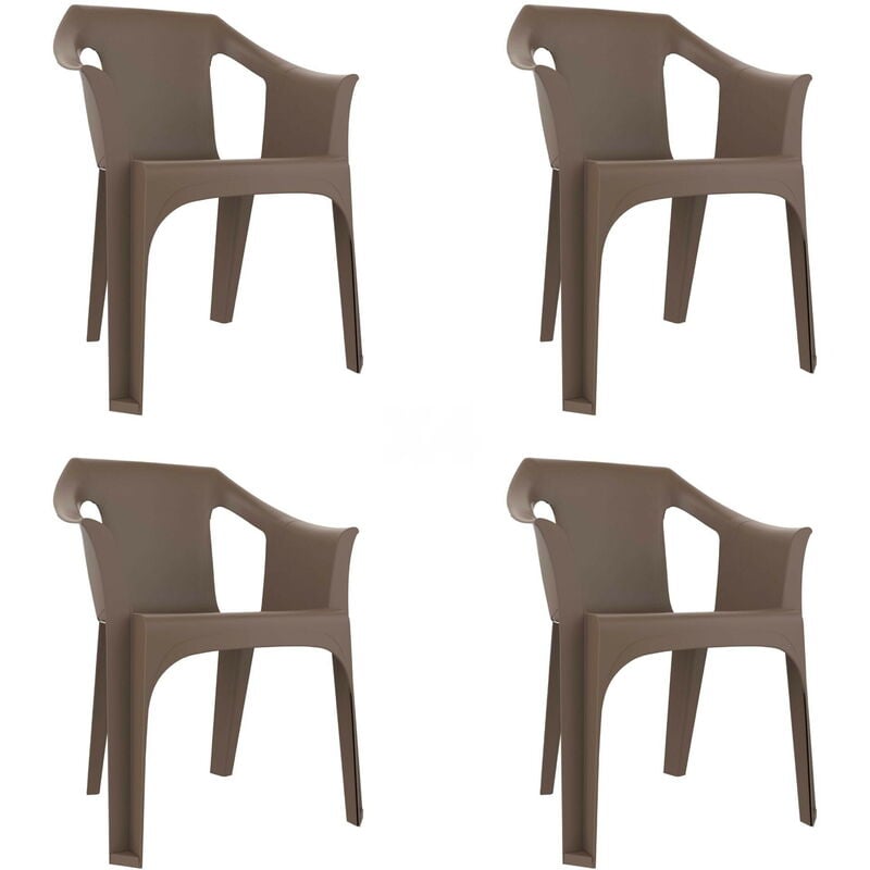 

set de 4 sillones de jardín exterior Cool - color chocolate - Resol