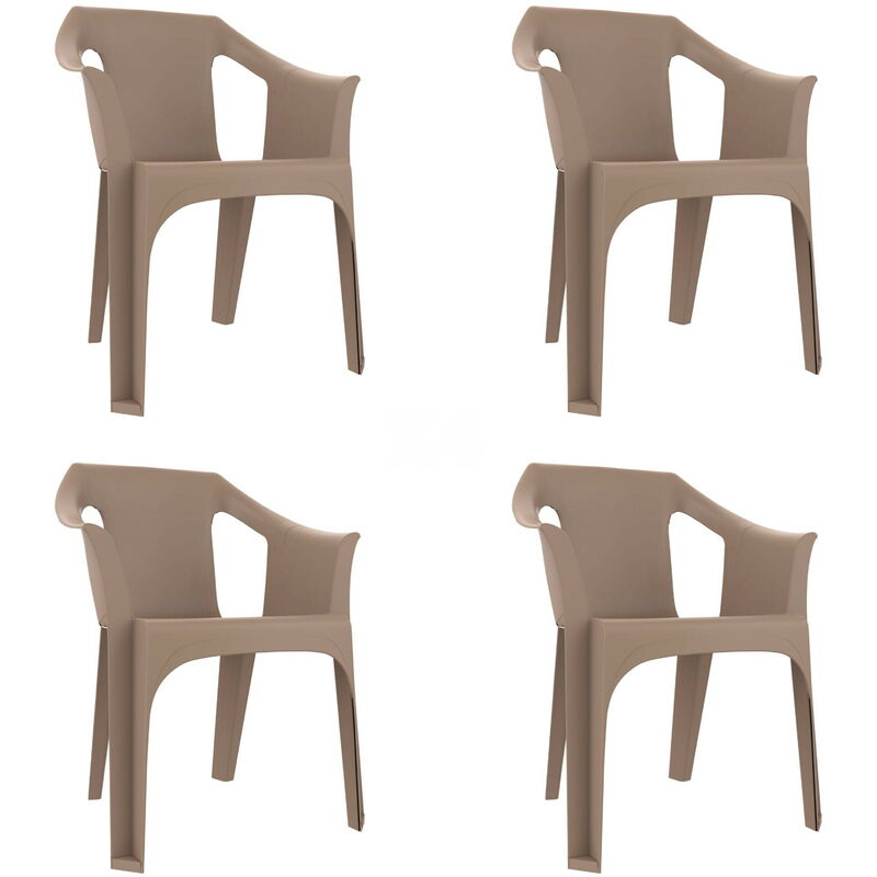 

set de 4 sillones de jardín exterior Cool - color arena - Resol