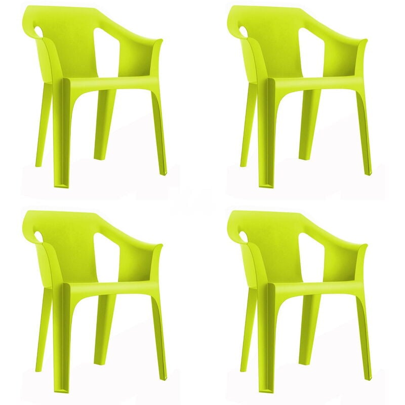 

set de 4 sillones de jardín exterior Cool - color verde lima - Resol