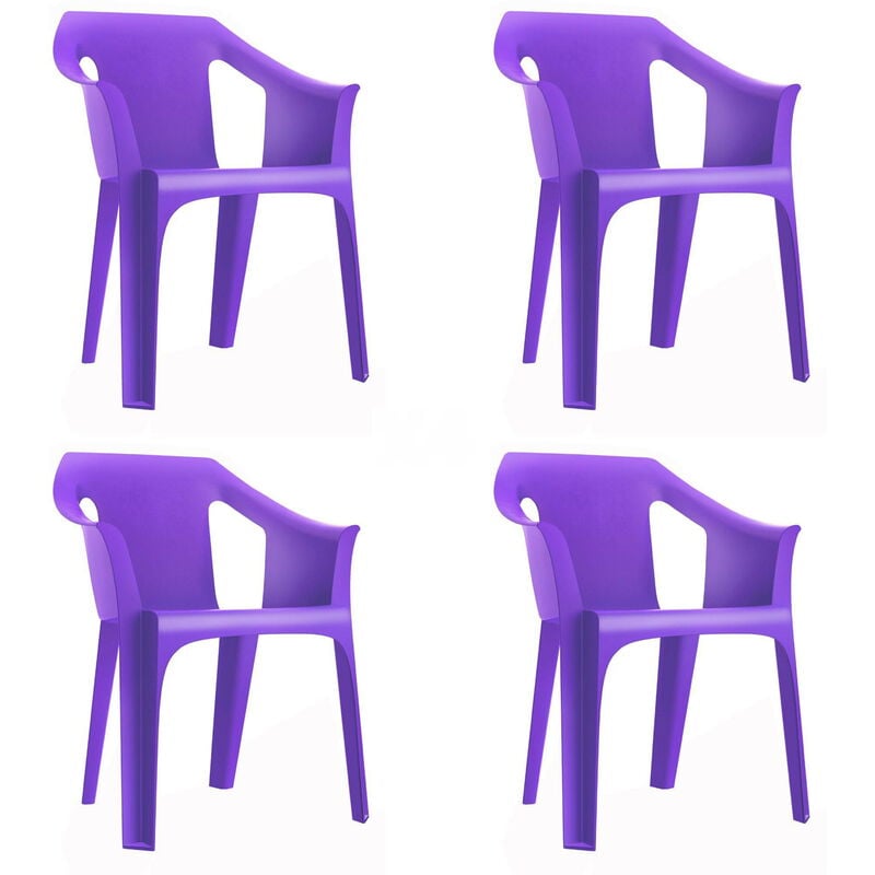 

set de 4 sillones de jardín exterior Cool - color violeta - Resol