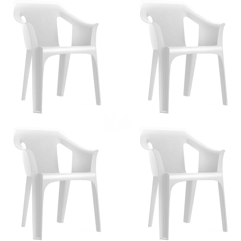 

resol set de 4 sillones de jardín exterior Cool - color blanco