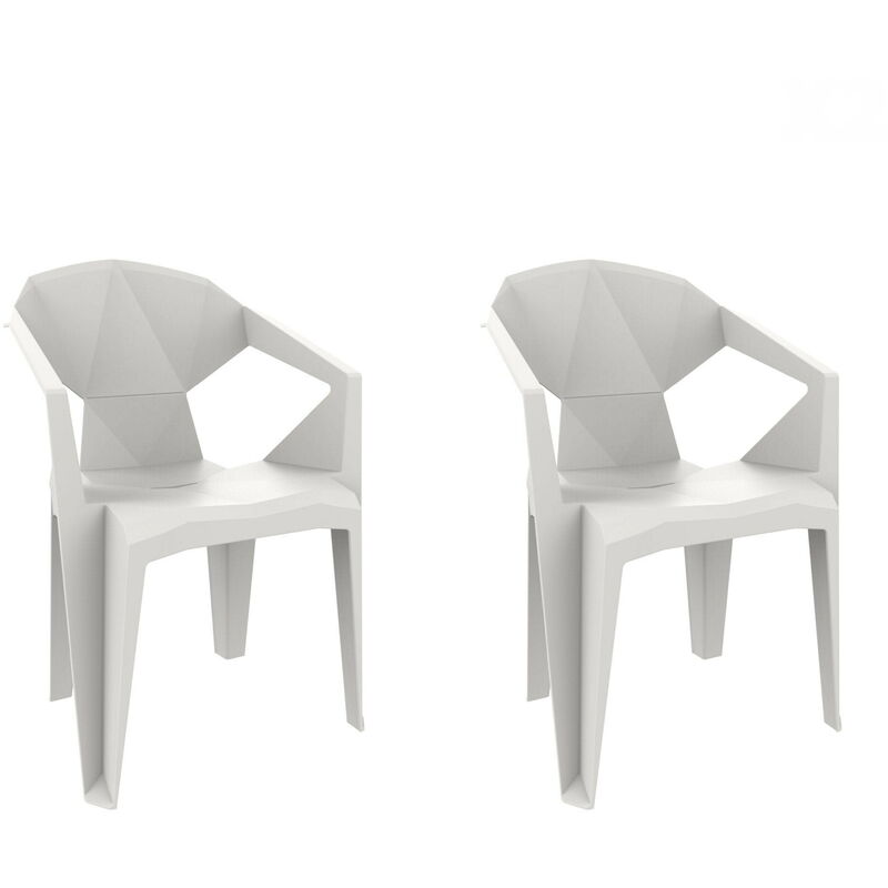 

set de 2 sillones de jardín exterior Delta - color blanco - Resol