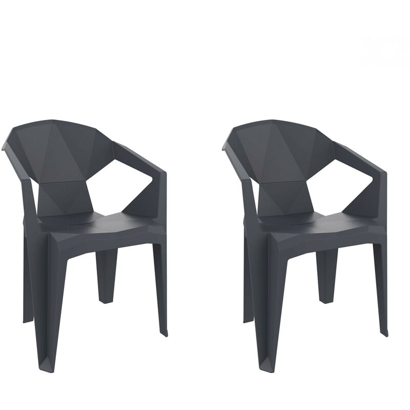 

set de 2 sillones de jardín exterior Delta - color gris oscuro - Resol