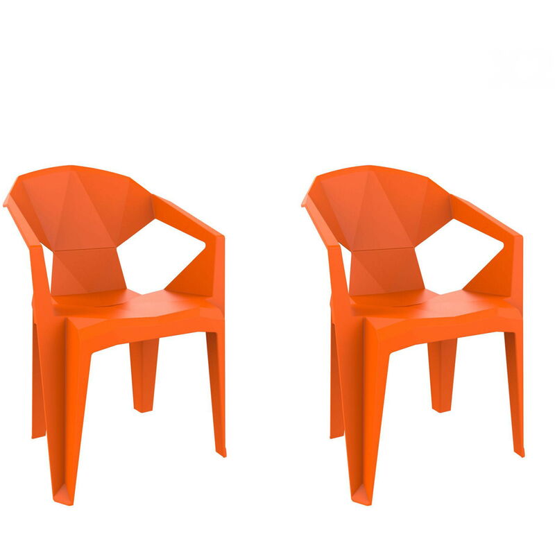 

set de 2 sillones de jardín exterior Delta - color naranja - Resol
