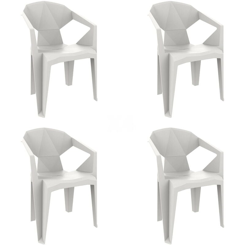 

set de 4 sillones de jardín exterior Delta - color blanco - Resol