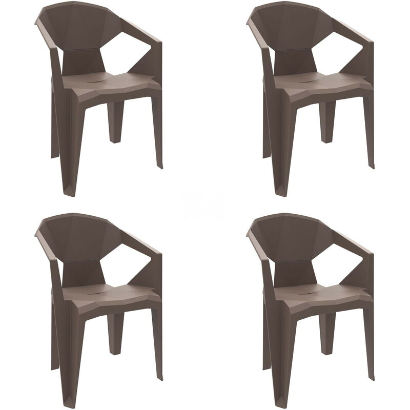 

resol set de 4 sillones de jardín exterior Delta - color chocolate