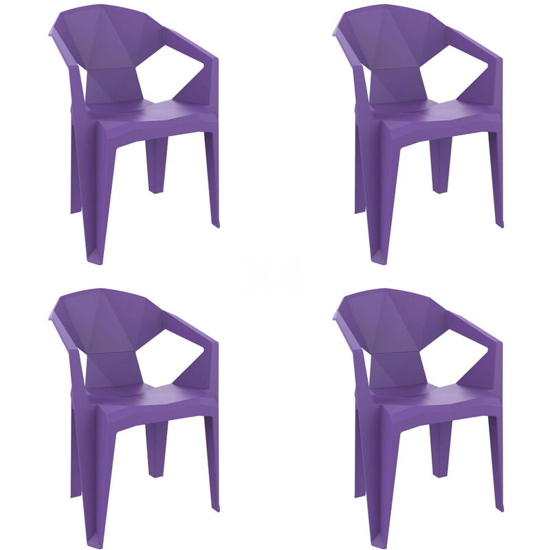 

set de 4 sillones de jardín exterior Delta - color violeta - Resol
