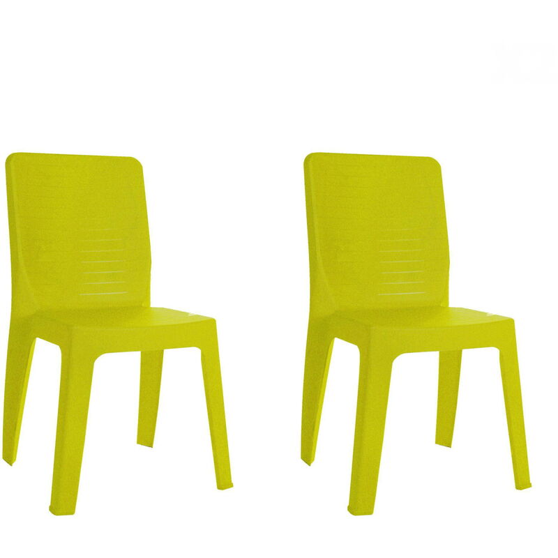 

set de 2 sillas de diseño Iris para interior, exterior, jardín - color verde lima - Resol
