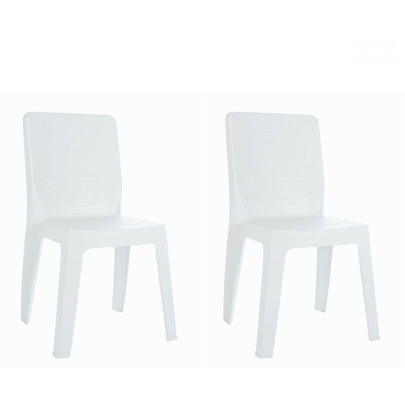 

set de 2 sillas de diseño Iris para interior, exterior, jardín - color blanco - Resol