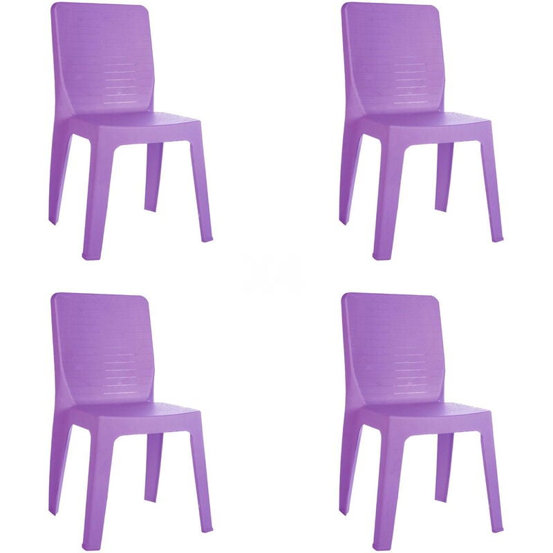 

set de 4 sillas de diseño Iris para interior, exterior, jardín - color violeta - Resol