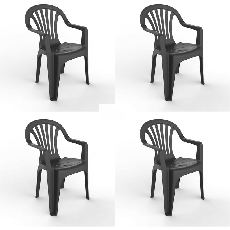 

set de 4 sillones de jardín exterior Nuevo Pals - color antracita - Resol