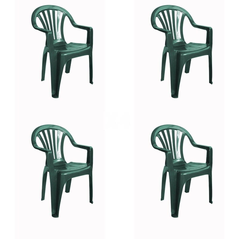 

set de 4 sillones de jardín exterior Nuevo Pals - color verde oscuro - Resol