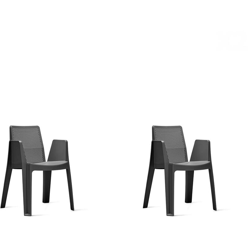 

set de 2 sillones de jardín exterior Play - color gris oscuro - Resol