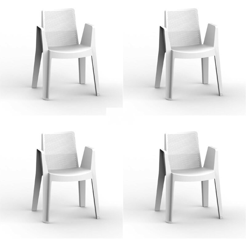 

set de 4 sillones de jardín exterior Play - color blanco - Resol