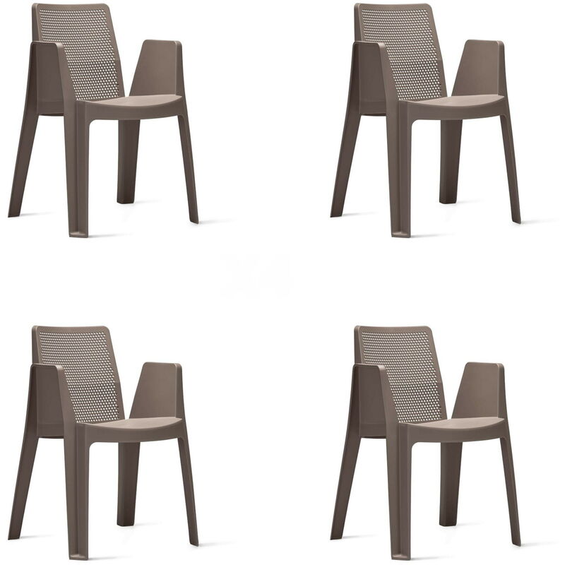 

set de 4 sillones de jardín exterior Play - color chocolate - Resol