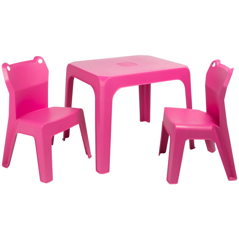 

resol Jan Frog set infantil de 2 sillas y 1 mesa para interior, exterior, jardín - color fucsia