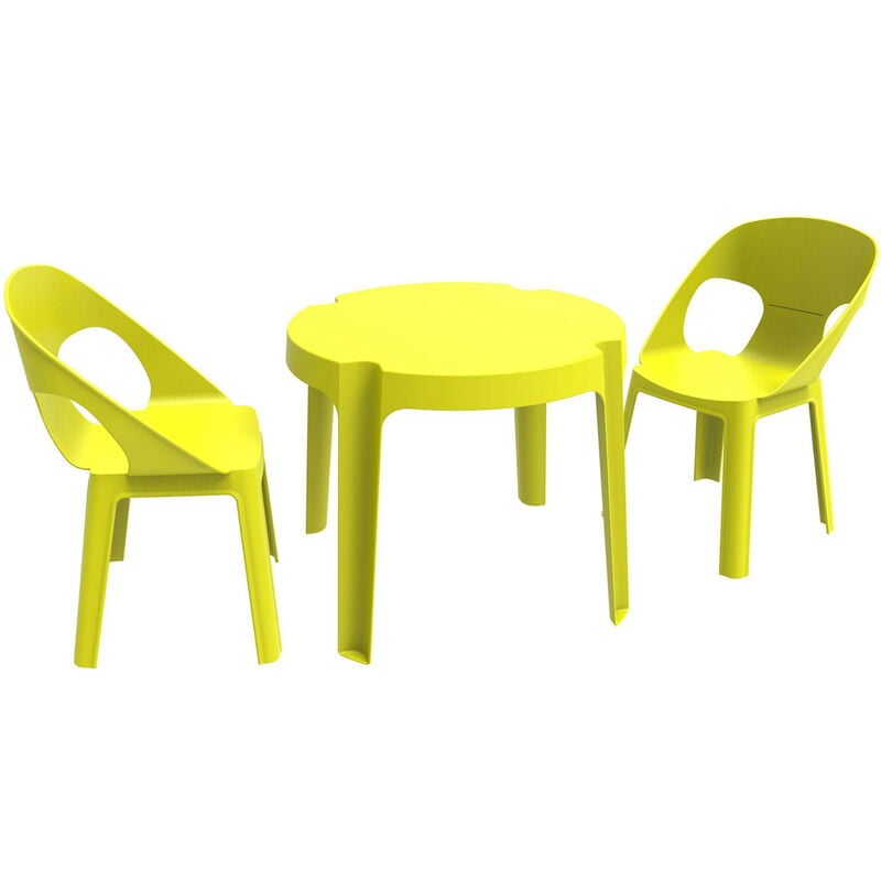 

resol Rita set infantil de 2 sillas y 1 mesa para interior, exterior, jardín - color verde lima