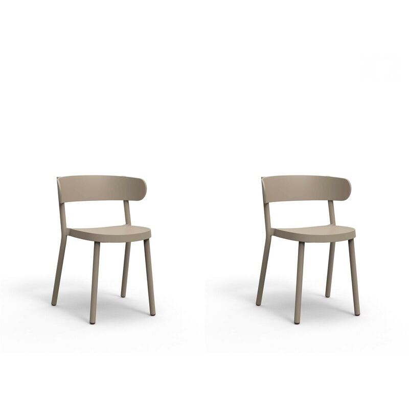 

set de 2 sillas de diseño Casino para interior, exterior, jardín - color arena - Resol