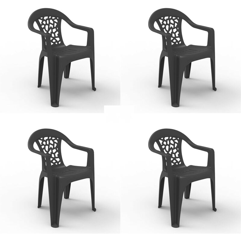 

resol set de 4 sillones de jardín exterior Inca - color antracita