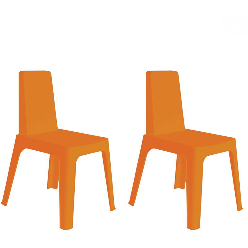 

set de 2 sillas de diseño Julia para interior, exterior, jardín - color naranja - Resol