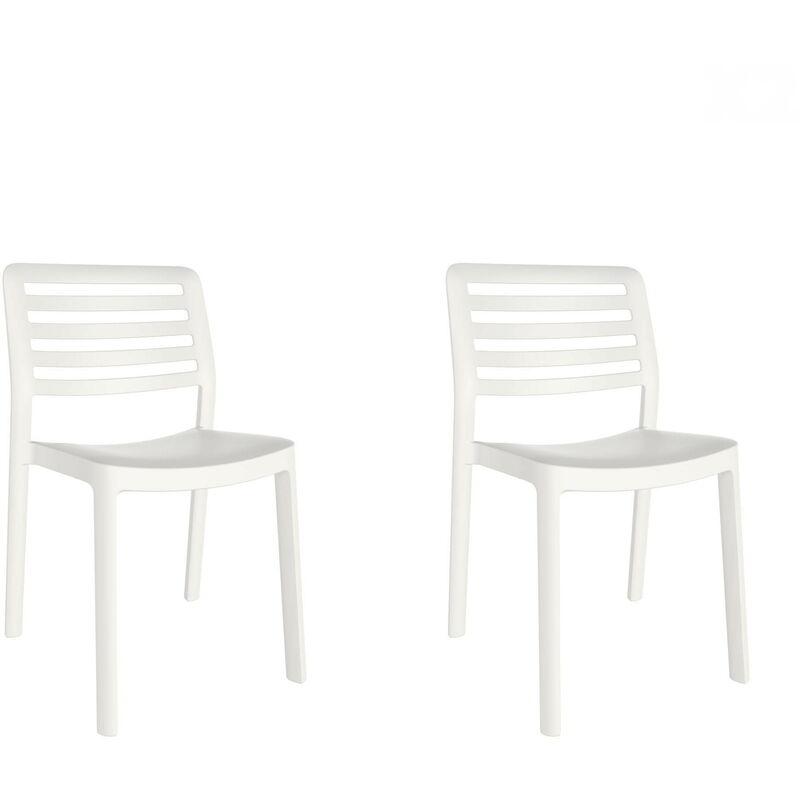 

set de 2 sillas de diseño Wind para interior, exterior, jardín - color blanco - Resol