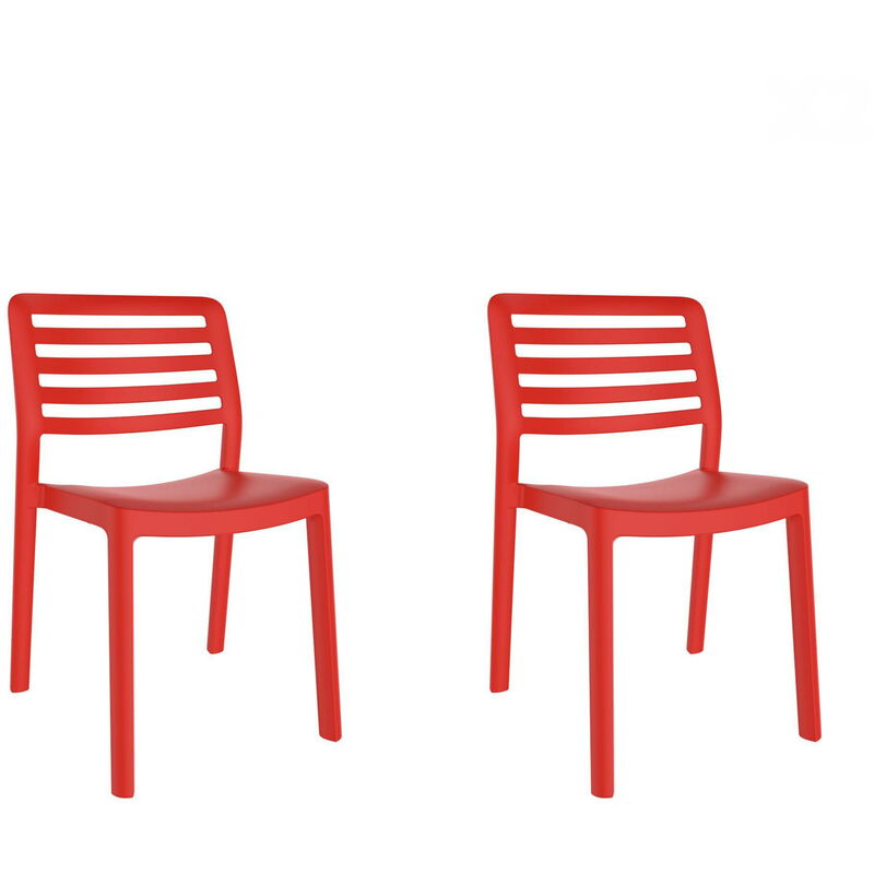 

set de 2 sillas de diseño Wind para interior, exterior, jardín - color rojo - Resol
