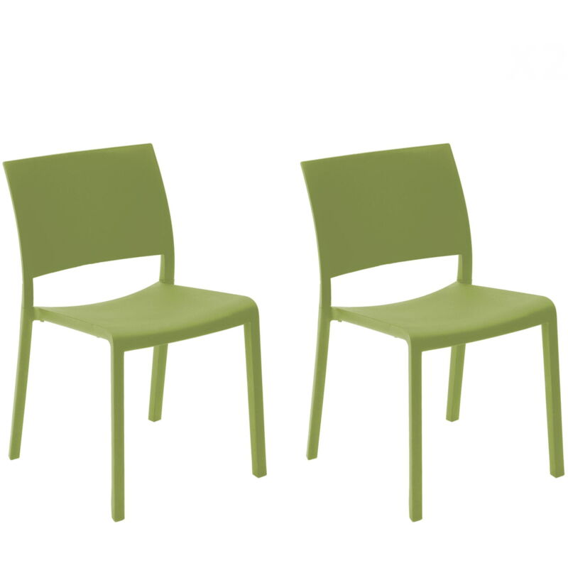 

set de 2 sillas de diseño Fiona para interior, exterior, jardín - color verde oliva - Resol