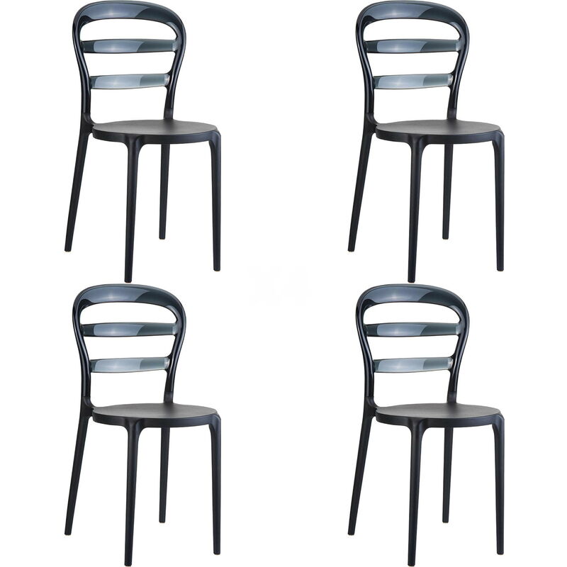 

set de 4 sillas de diseño Frappé para interior - color negro - Resol
