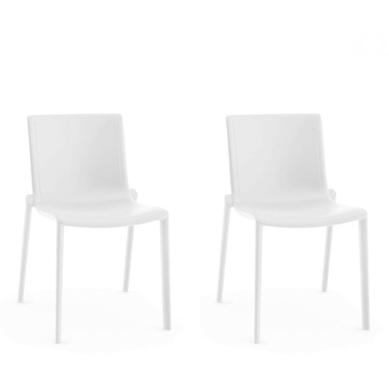 

set de 2 sillas de diseño Kat para interior, exterior, jardín - color blanco - Resol
