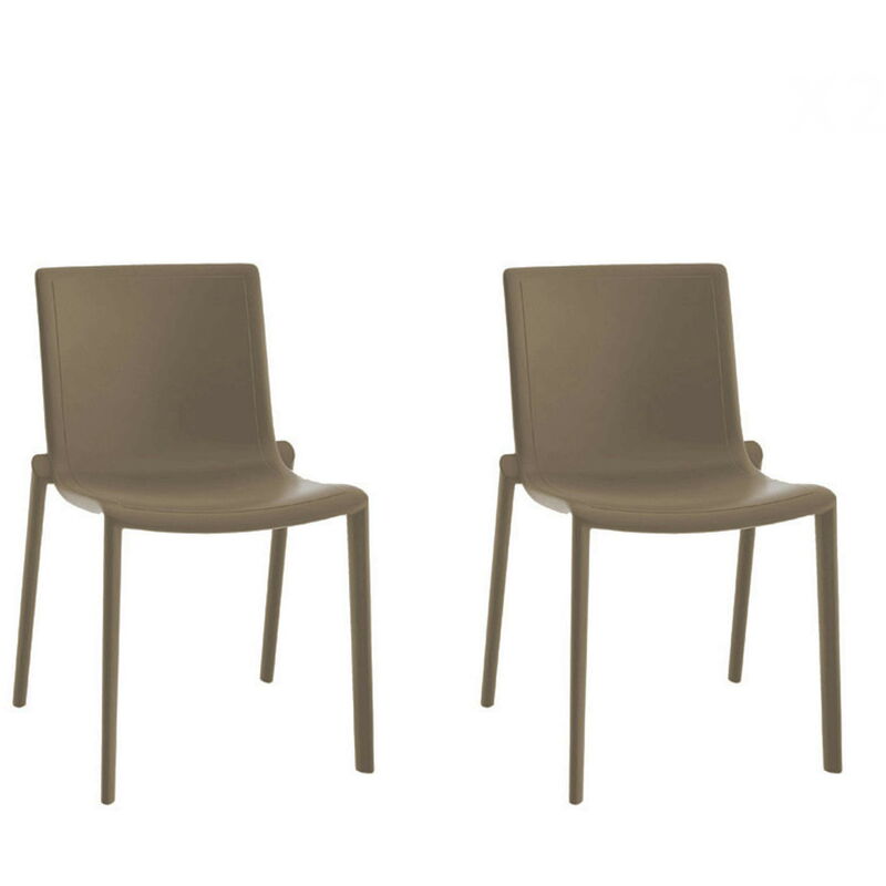 

set de 2 sillas de diseño Kat para interior, exterior, jardín - color chocolate - Resol
