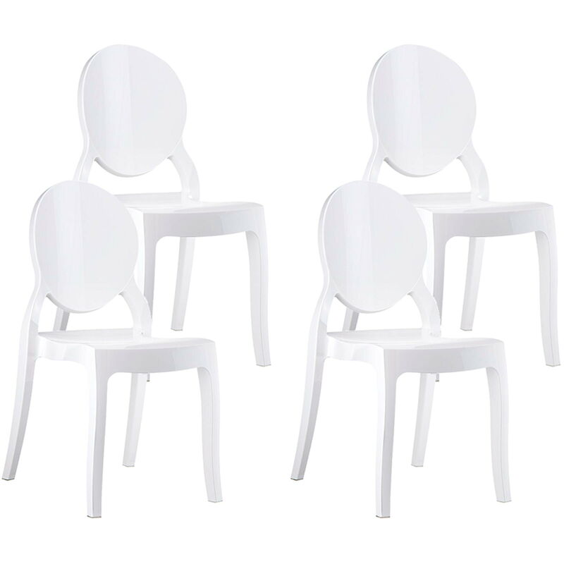 

resol set de 4 sillas de diseño Mia para interior, exterior, jardín - color blanco