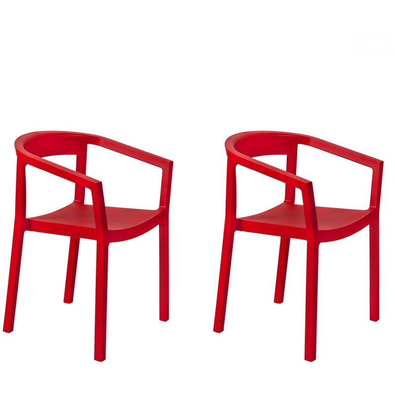 

set de 2 sillas de diseño Peach para interior, exterior, jardín - color rojo - Resol