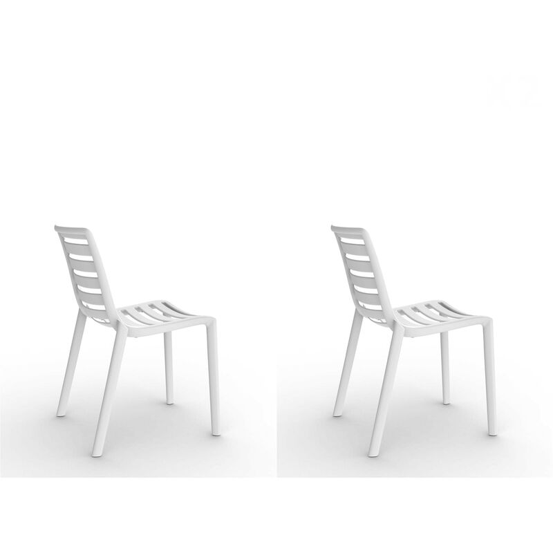 

resol set de 2 sillas de diseño Slatkat para interior, exterior, jardín - color blanco