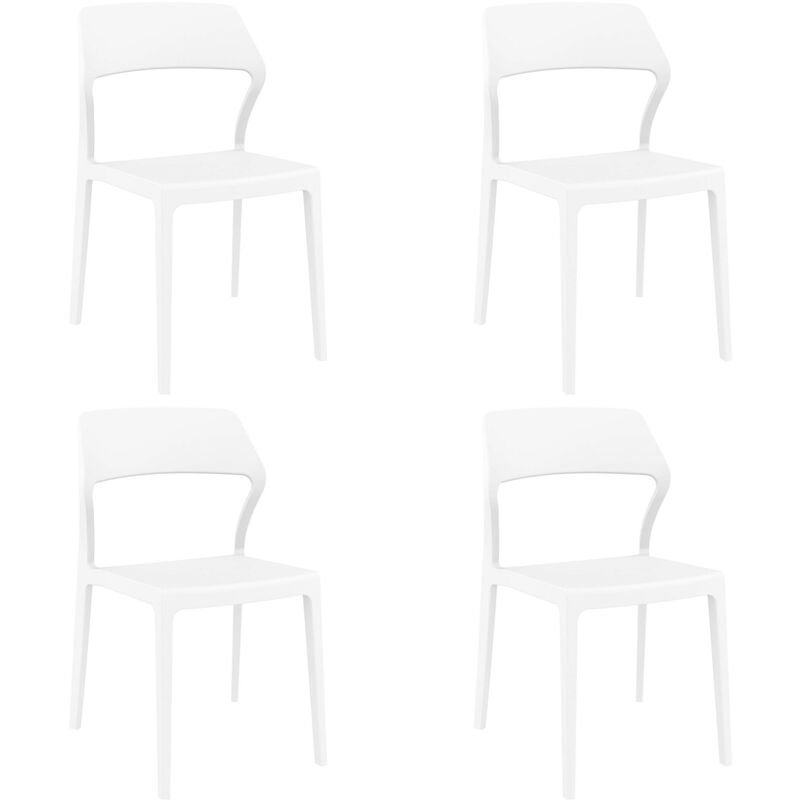 

set de 4 sillas de diseño Snow para interior, exterior, jardín - color blanco - Resol
