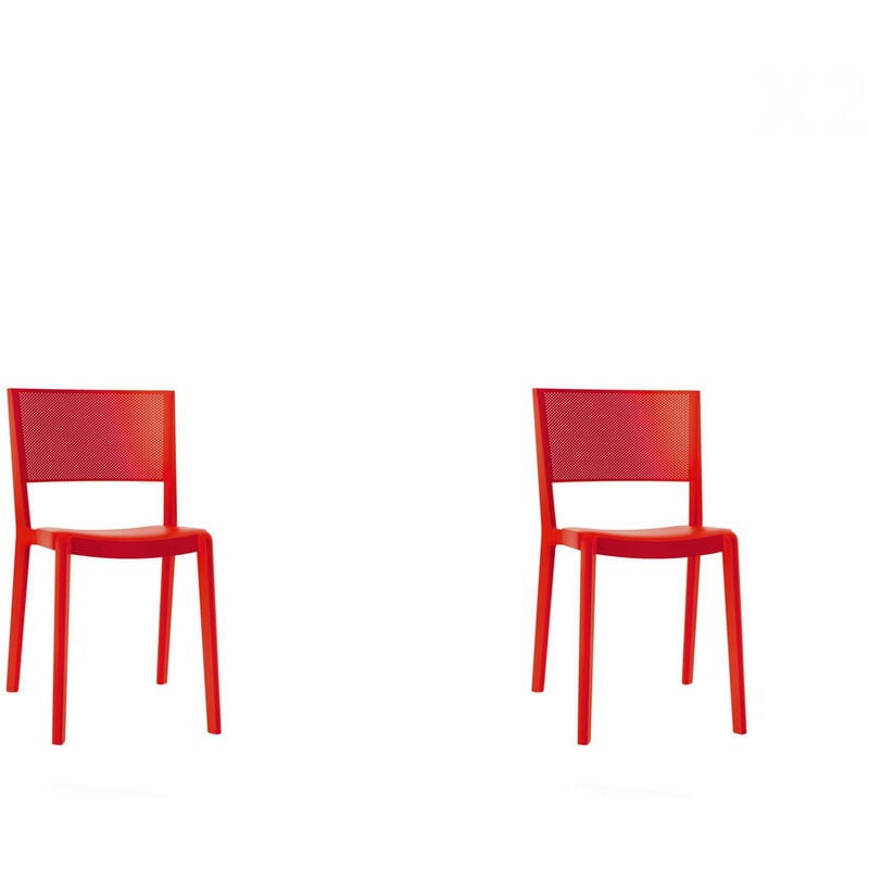

set de 2 sillas de diseño Spot para interior, exterior, jardín - color rojo - Resol