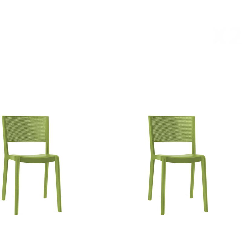

set de 2 sillas de diseño Spot para interior, exterior, jardín - color verde oliva - Resol