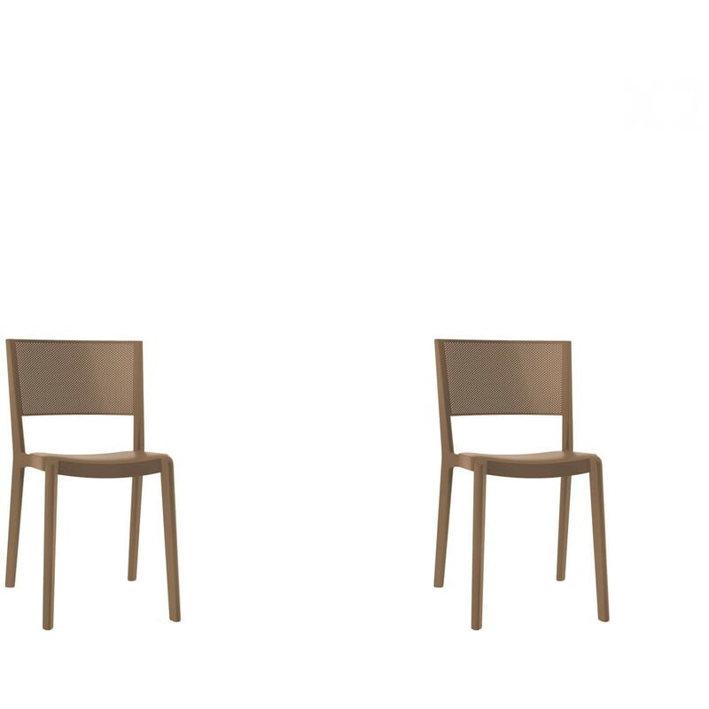 

set de 2 sillas de diseño Spot para interior, exterior, jardín - color chocolate - Resol