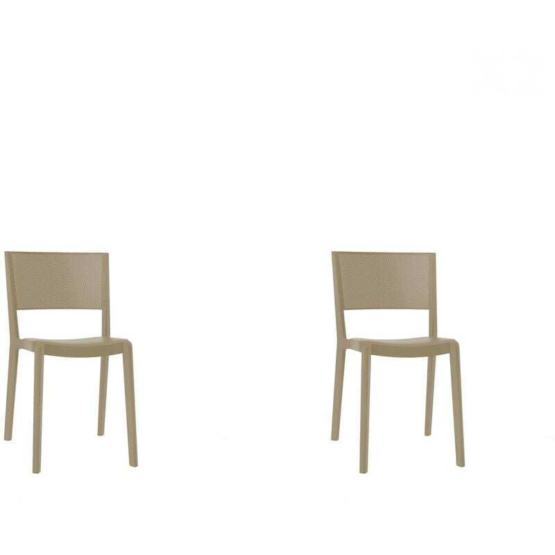 

set de 2 sillas de diseño Spot para interior, exterior, jardín - color arena - Resol