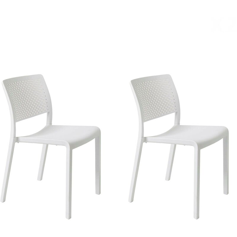 

set de 2 sillas de diseño Trama para interior, exterior, jardín - color blanco - Resol