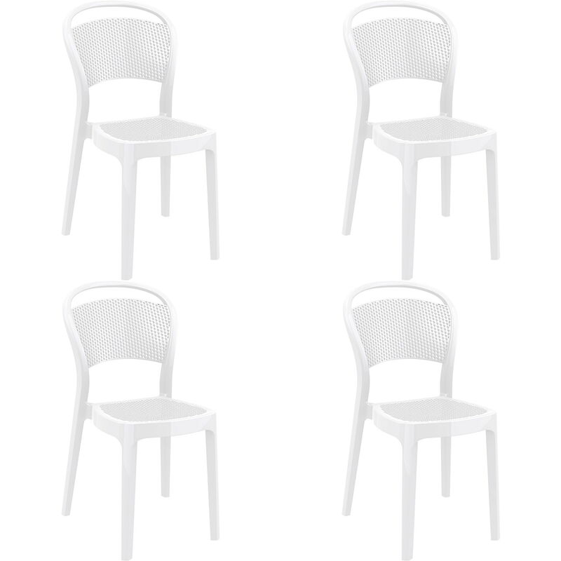 

set de 4 sillas de diseño Sunset para interior, exterior, jardín - color taupe - Resol