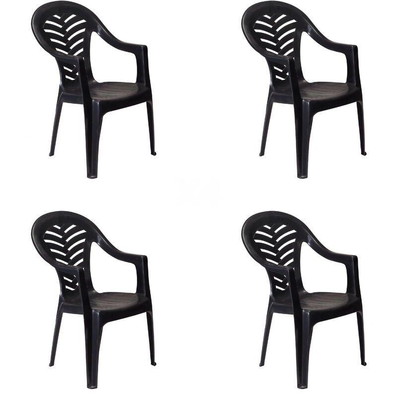 

set de 4 sillones de jardín exterior Palma - color antracita - Resol