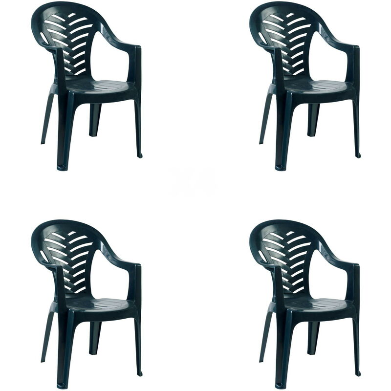 

set de 4 sillones de jardín exterior Palma - color verde oscuro - Resol