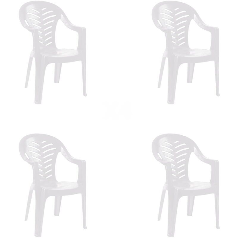 

set de 4 sillones de jardín exterior Palma - color blanco - Resol