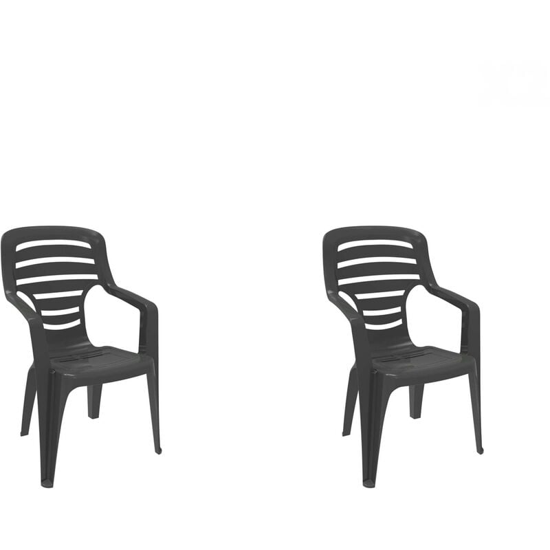 

set de 2 sillones de jardín exterior Pireo - color antracita - Resol
