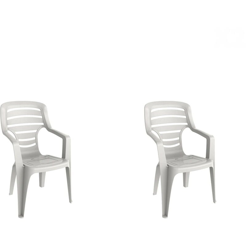 

set de 2 sillones de jardín exterior Pireo - color blanco - Resol