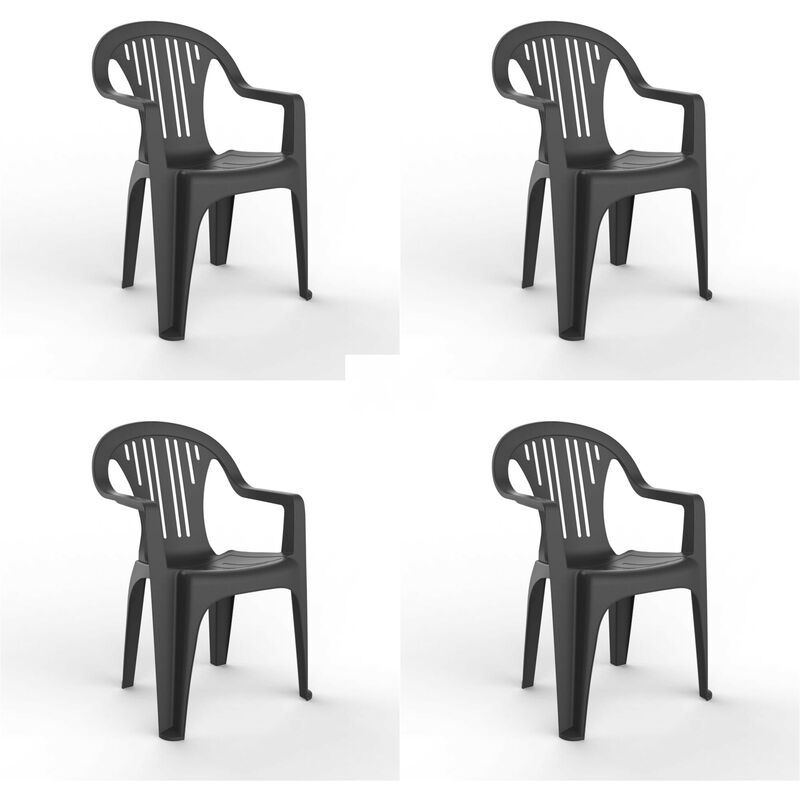 

set de 4 sillones de jardín exterior Port - color antracita - Resol