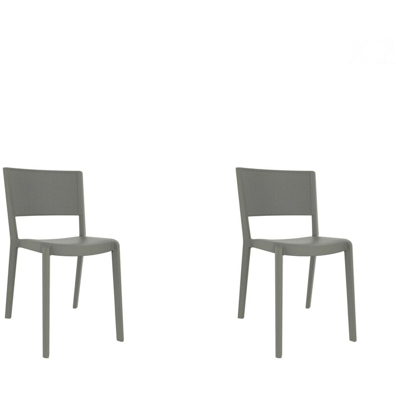 Resol - spot Chaise Intérieur, Extérieur Set 2 Gris Verdâtre