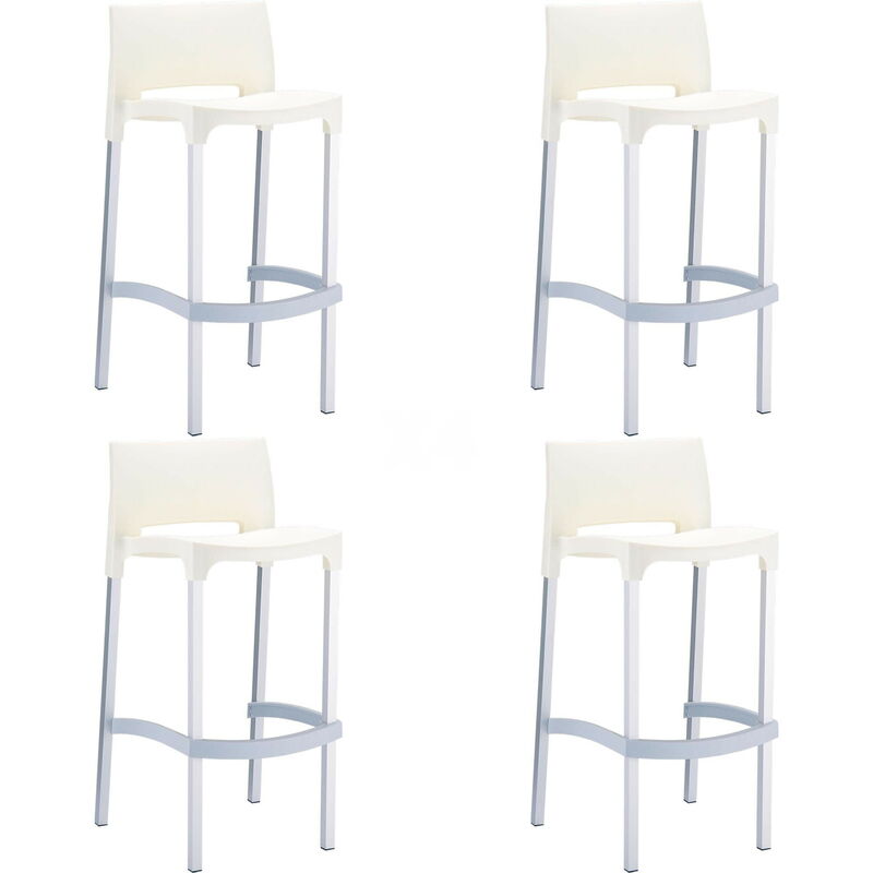 

set de 4 taburetes de diseño Rick para interior - color beige - Resol