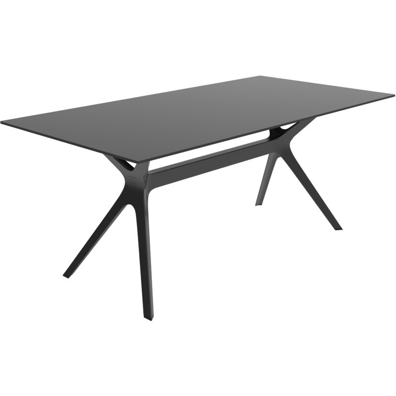 Resol VELA L Table Rectangulaire Intérieur, Extérieur 180x90 Pied Noir - Tableau Noir