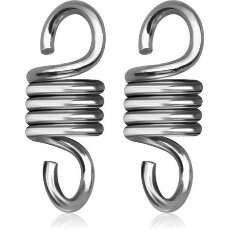 Resorte de hamaca de 2 piezas, resorte de tensión fabricado en acero galvanizado endurecido para colgar tumbonas y columpios de porche.